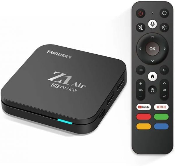 Z1 AIR Android TV Box, 8K Ultra HD Streaming, 8GB RAM 128GB Storage, 5G WiFi, Voice Control