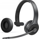 EKSA Wireless Trucker Headset with Microphone Noise Cancelling, Mute Button & Replacement Ear Cushion, 65Hrs Bluetooth 5.4 Driver Headphones with Mic for Work Office Laptop