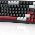 MageGee 75% Mechanical Gaming Keyboard, Compact Blue Backlit Wired Gaming Keyboard with Yellow Switches, EVA Foam, Knob Control, STAR75 Portable NKRO PC Gaming Keyboard - White & Black