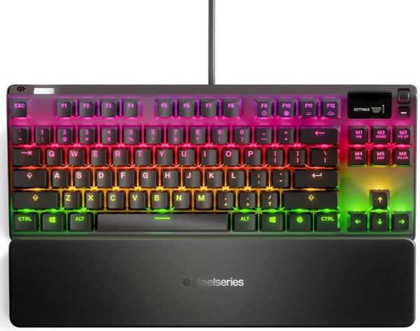 SteelSeries Apex 7 TKL Mechanical Gaming Keyboard, OLED Display, Red Switches, American QWERTY Layout