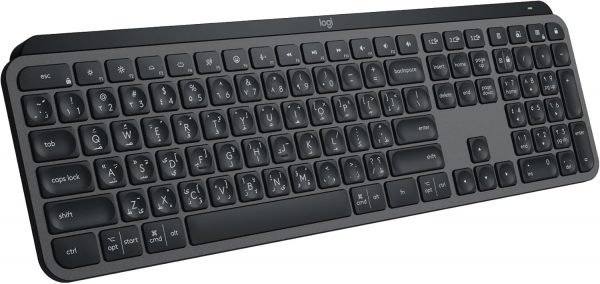 Logitech MX Keys S Wireless Keyboard, Low Profile, Fluid Precise Quiet Typing, Programmable Keys, Backlighting, Bluetooth, USB C Rechargeable, for Windows PC, Linux, Chrome, Mac - Graphite, AR Layout