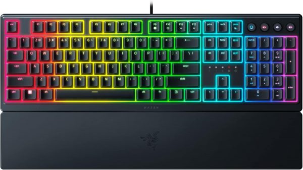 Razer Ornata V3 Gaming Keyboard: US Layout, Low-Profile Keys, Mecha-Membrane Switches, UV-Coated Keycaps, Backlit Media Keys, 10-Zone RGB Lighting, Spill-Resistant - Classic Black