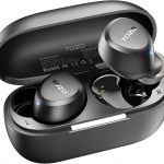 TOZO A1 Wireless Bluetooth Headphones, Lightweight Bluetooth 5.3 Headphones, IPX5 Wireless Bluetooth Headset with High Fidelity Sound, Charging Case, Touch Control Black