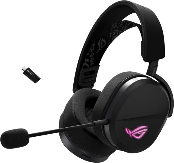ASUS ROG Pelta Wireless RGB Gaming Headset (ROG SpeedNova, Bluetooth, 2.4GHz, USB-C, 50mm ROG Titanium Membrane Drivers, 10mm Super Broadband Boom Microphone, 309g Lightweight, Aura Sync RGB)