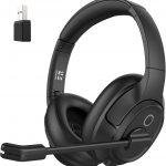 EKSA H6 Wireless Headset with Microphone & USB Dongle [Up to 55 Hours & 10 Metre Range] Bluetooth PC Headset with AI Noise Cancelling Mic, Over Ear Headphone for Business/Office/Home/Teams/Zoom